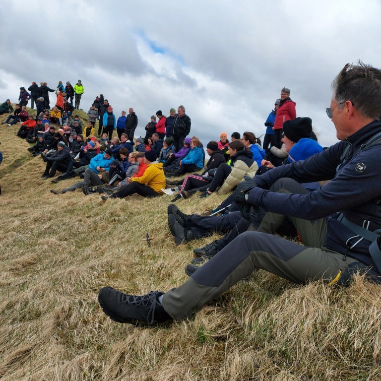 Áð á toppi Stóru-Dímon